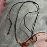 红玛瑙项链女红豆相思豆项链手链男女情侣款礼物手工编织绳 红玛瑙白猫眼石项链 实拍图