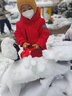 雪中飞【远红外升温】儿童羽绒服新年羽绒外套中大童男女童长款羽绒服 红色 130 实拍图