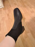 浅町秋冬针织粗跟短靴子女方头中跟弹力靴毛线袜靴短筒黑色瘦瘦靴 黑色 35 实拍图