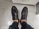 金利来（Goldlion）男鞋2026新款商务正装鞋套脚皮鞋男真皮软皮软底休闲鞋一脚蹬 黑色53372022101A 39 实拍图