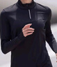 迪卡侬（DECATHLON）t恤健身服女跑步运动瑜伽半拉链立领长袖速干上衣 活力黑 XS /36 实拍图