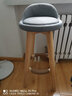 美勒思 吧台椅   实木吧椅酒吧椅子 复古高脚椅前台椅 旋转吧椅子 灰色麻布配原木腿 实拍图