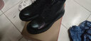 井迈【牛皮】真皮马丁靴男高帮皮鞋英伦中帮男士工装秋冬款黑色皮靴潮 黑色6孔中帮系带【四季款】 41 标准码 实拍图