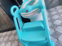 好孩子儿童坐便器马桶辅助器宝宝马桶圈坐便圈坐垫幼儿楼梯阶梯式厕所 蓝色 【2-9岁】【PU软垫】 实拍图