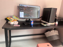馨美凯电脑桌台式家用简易书桌办公桌简约现代工作台租房卧室学习写字桌 【单桌1.6cm厚桌面】黑架+碳纤色 长180cm*宽60cm*高74cm 实拍图