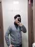 无印良品 MUJI 男式 美利奴羊毛可水洗V领开衫长袖针织衫男士毛衣冬季男款 灰色 S (165/84A) 实拍图