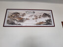 良品大师山水画办公室挂画中式客厅装饰画万里长城靠山图茶室字画风景壁画 富春山居图A1 90*240cm宣纸锦绫+有机玻璃+红褐色实木框(大气款） 实拍图