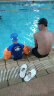特步（XTEP）儿童泳衣男童连体小中大儿童泳镜泳帽游泳套装 藏青色三件套 14#  实拍图