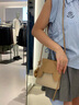 喵小姐轻奢高端品牌女士小包包新款简约手机包女百搭通勤小包单肩斜挎包 卡其色(小巧精致随身便携高级感) 实用生日礼物韩版斜挎手机小包 实拍图