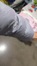 艾莱依羽绒服女款时尚围巾牛角扣中长款防风保暖冬季外套 浅鸥灰 M 实拍图
