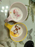 五和（WUHE）辅食碗儿童餐具宝宝吃饭碗卡通带手柄婴幼儿碗耐树脂食品级防烫 兔子单柄碗300ML+勺子 实拍图