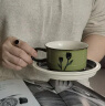 SUCCOHOMEWAREvintage中世纪复古风陶瓷咖啡杯 家用文艺中古风咖啡杯碟勺整套装 绿色郁金香咖啡(一杯一碟一勺) 晒单实拍图