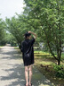 俞兆林冰丝睡裙女夏季薄款短袖夏天性感蕾丝可外穿女士睡衣家居服 NSXER-6680黑色 L (建议100-120斤） 实拍图