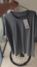 MARKLESS【安心品质】纯棉亲肤T恤男士纯色短袖打底衫5630 夕雾蓝 2XL 实拍图