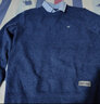 恒源祥100%纯羊毛衫男士假两件V领纯色休闲潮流打底衫男装 藏青 2XL 185 实拍图