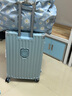 奕旅行李箱铝框女多功能拉杆箱充电旅行箱大容量箱可登机密码箱皮箱子 霾蓝色卡扣【杯架+USB+干湿分】 28英寸 【出国游/搬家】 实拍图