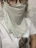 杉沓【多色可选】防晒面罩女户外骑行面罩护脸夏季挂耳式围脖女围巾夏天护颈脖套女士遮脸遮阳面巾薄冰丝面纱 纯色款【抹茶】 发2个 实拍图