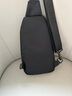 七匹狼（SEPTWOLVES）斜挎包男胸包单肩包帆布小背包男包大容量休闲男士包包潮牌 黑色 实拍图