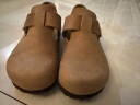 Devo的沃软木勃肯鞋男女同款时尚全包油腊皮单鞋复古情侣休闲鞋 66008 杏色疯马牛皮 34 （建议拍小一码） 实拍图