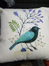 居八佰加厚亚麻花鸟抱枕简约布艺欧式沙发靠垫床头大靠垫办公室靠枕靠背 几何图案和小鸟（可爱小鸟） 45*45cm抱枕套+枕芯 实拍图