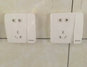 松下开关插座面板五孔三孔空调一二三四开暗装大间距墙壁86型曲悦白色 带开关五孔插座 实拍图