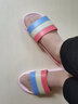 润华年网红彩虹拖鞋女夏天外穿家用室内外居家防滑厚底软底家居洗澡浴室 彩虹粉色 36-37(女建议35-36穿) 实拍图