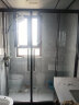 浪鲸（SSWW）淋浴房一字型玻璃隔断雅黑简约双开门定制淋浴房SKLB001H-Y22-1 3.2平方【含石基+防爆膜】 哑黑色一字屏淋浴房 实拍图
