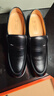 蜻蜓牌男士皮鞋正装鞋套脚透气商务休闲皮鞋男特大码中老年人爸爸鞋子男 黑色 44 实拍图