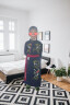 喵驼汉服男童古装男孩穿的古装汉服春秋款式唐装中国风儿童古装 藏青圆领袍 送折扇 150 实拍图