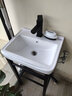 乐牧支架洗手盆卫生间洗脸盆柜组合阳台洗手盆柜小户型洗漱台组合套装立柱式拐角洗脸盆浴室柜 7号柜（430*360*770）配龙头全套（不含镜 实拍图