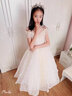 小咔衣浓女童礼服公主裙花童婚纱小女孩高端钢琴表演演出服儿童主持人秋 香槟色长款 120 实拍图
