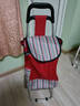 岚宏买菜手拉车购物车小拖车便携家用老人拉杆车可折叠摆摊行李车超市 酒红条纹+跑车轮（可折叠） 实拍图