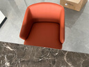 托尼斯餐椅简约创意家用北欧餐厅实木椅子皮艺现代休闲洽谈咖啡厅设计师 橙色-皮质 实拍图