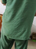 艾格城市中老年女装短袖上衣妈妈装休闲两件套宽松奶奶装棉麻套装 绿色 XL（80-95斤） 实拍图