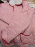 秋鹿冬季睡衣女三层保暖夹棉纯色开衫长袖长裤加厚纯棉家居服套装 紫红22 M 晒单实拍图