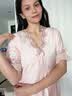 莫代尔睡衣女士新款冰丝睡裙性感夏季薄款蕾丝短袖睡裙家居服舒适 粉色 XL 170【115-130斤】 实拍图