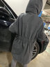 原形派克服女中长款连帽2024春季新款韩版收腰羊羔毛加厚棉服外套 灰色 M 实拍图