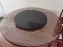 GLEAMBRUBY餐桌钢化玻璃转盘家用就餐酒店宴会餐厅聚会时尚创意转盘整体黑色烤漆免安装连体转盘 直径80cm 实拍图