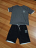 花花公子【两件套】短袖t恤男士套装衣服短裤子休闲裤五分裤夏季半袖男装T 灰色 3XL 实拍图