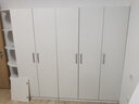骏德 衣柜 木质简约家具衣柜板式整体组合大衣橱衣柜定制 白色 五门主柜+顶柜+角柜全套 实拍图