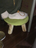 人文成家实木矮凳沙发凳坐墩创意布艺小凳子换鞋凳玄关储物凳子客厅圆凳 绿色 实拍图