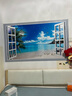喜巢自粘墙贴装饰画海景贴纸3D现代风景窗户壁画卧室床头自粘山水贴画 海景爱心款 实拍图