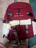 日系韩国ins风大容量书包男女高中学生韩版原宿学院风简约休闲初中生校园背包港风大学生男生双肩包电脑包 红色+小鸭【关注的店铺带勋章】 实拍图