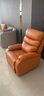 M家沙发 布艺单人沙发椅懒人电动沙发美容美甲多功能小户型客厅 橘色（呼吸皮面料） 普通款【坐/躺/转/摇】 实拍图