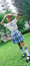 jk裙套装全套夏季儿童学院风班服夏天半身短裙女童10岁裙子粉色格子裙 鸢尾蓝套装 150cm 实拍图