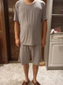 维尼玛希冰丝睡衣男夏天薄款短袖短裤家居服套装宽松休闲运动居家服可外穿 中灰色 XXL【推荐体重160-190斤】 实拍图