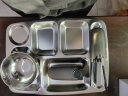 尚菲优品（SFYP）快餐盘 304不锈钢学生餐盒 六格加厚食堂分格餐盘饭盒 SF-3006 实拍图