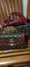 袋鼠卡拉母亲节送妈妈真皮包包女包生日礼物手提包2024新款大容量斜挎婚包 印花酒红色 实拍图