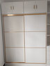 梦雅园 【包送装】衣柜卧室实木衣柜铝合金滑轨推拉门衣橱简易柜储物柜 1.6米主柜+顶柜+边柜【实木芯】 实拍图