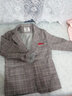 奥米鼠女童秋装西服套装洋气韩版中大儿童女孩春秋季西装两件套休闲衣服 灰色 130 (建议身高115-125CM左右) 实拍图